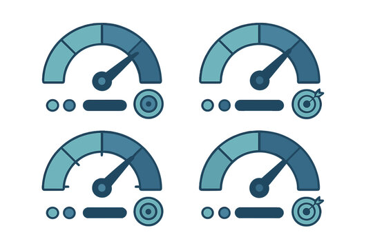 Four performance gauges with different metrics