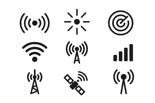Set of Dark Communication Icons