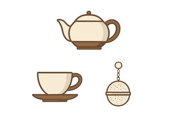Tea Time Set with Teapot, Cup, and Tea Infuser