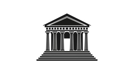 Obraz premium Black and white building with columns.