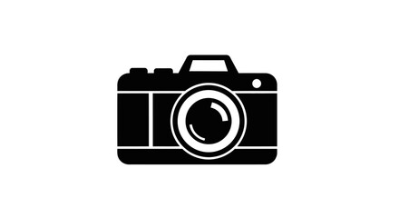 Black and white camera icon device.
