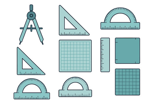 Set of drafting and geometry tools