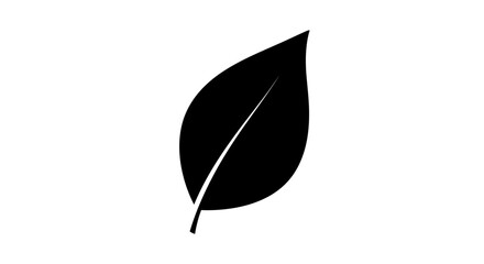 Black leaf shape simple icon.