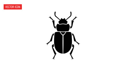 Black silhouette of a beetle insect.