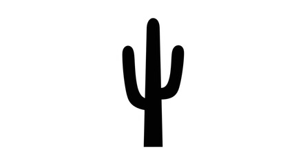 Cactus plant silhouette icon symbol.