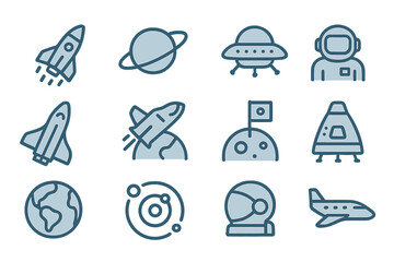 Cosmic Icons with Neon Glow