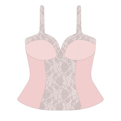 pink lace corset vector