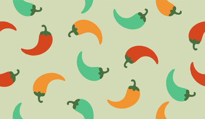 Cute chili pattern background vector design