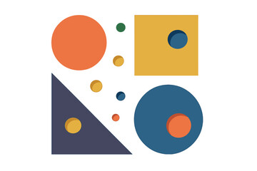 Abstract Geometric Composition with Circles and Squares