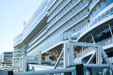 Fototapeta premium Ocean liner docked in the harbor of Marseille.