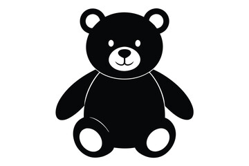 Naklejka premium teddy bear silhouette line art vector illustration