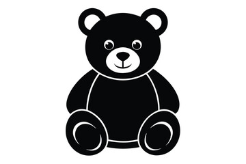 Obraz premium teddy bear silhouette line art vector illustration