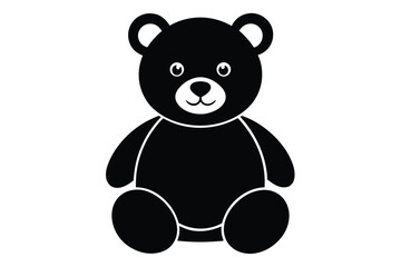 Obraz premium teddy bear silhouette line art vector illustration