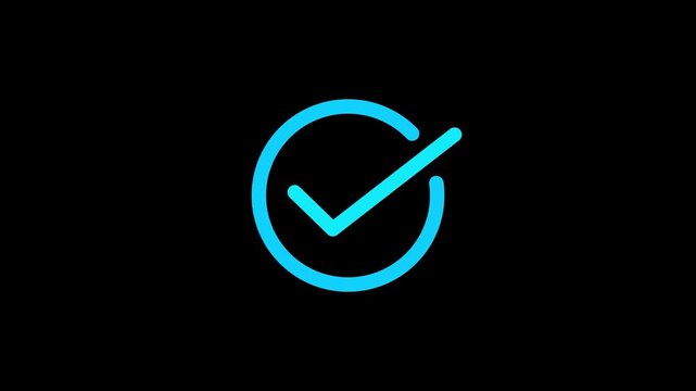 Check mark icon animation. Approval, success, agreement motion graphics. tick sign accepts select confirm 4k video footage. Animated checkbox circle sign symbol.