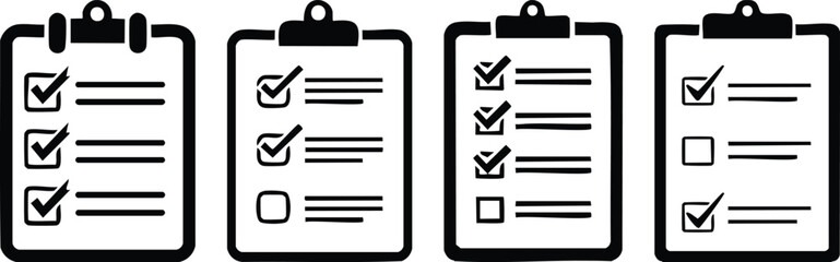 Instruction guide checklist icon with bold lines for tutorials manuals onboarding process visuals