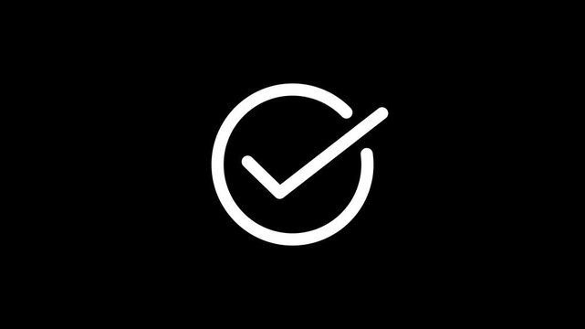 Check mark icon animation. Approval, success, agreement motion graphics. tick sign accepts select confirm 4k video footage. Animated checkbox circle sign symbol.