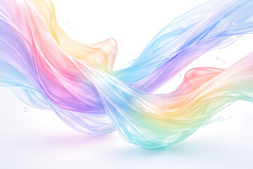 Flowing pastel rainbow fluid wave background