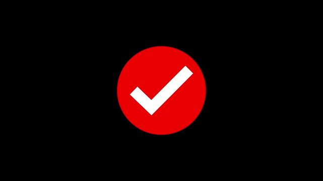 Check mark icon animation. Approval, success, agreement motion graphics. tick sign accepts select confirm 4k video footage. Animated checkbox circle sign symbol.