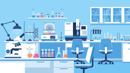 Obraz premium Modern Scientific Research Laboratory Interior with Equipment.