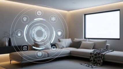 Smart Home Interface Controlling Modern Living Room