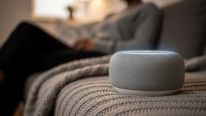 Smart Speaker Active on Couch