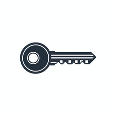 An illustrative depiction of a key, in a flat, minimalist style
