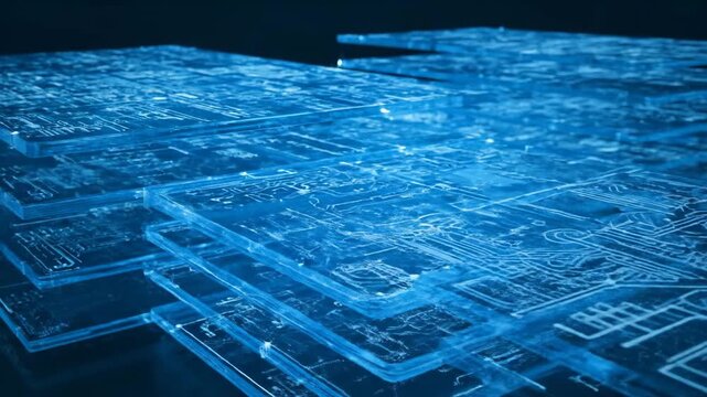 Futuristic Digital Circuit Board Surface Representing Advanced Computing System