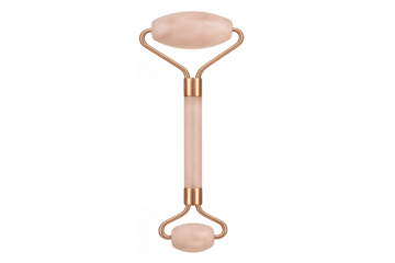 Rose quartz facial roller for skincare and beauty