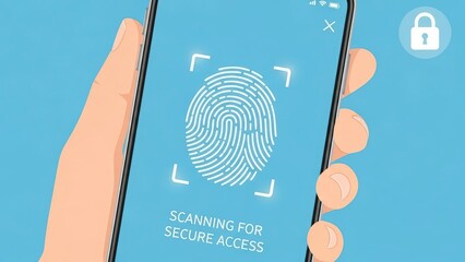 Fingerprint Scan on Smartphone for Secure Access and Biometric Security.