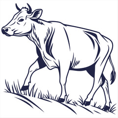 Fototapeta premium Cow sketch livestock drawing