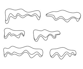 Set snow caps lineart vector,set snow caps line drawing vector on white background,snow caps set outline image,snow caps linear illustration 