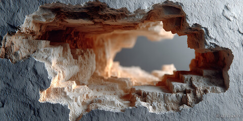 A Window to Imagination: An artistic opening reveals an unknown and exciting space, inviting contemplation and wonder.