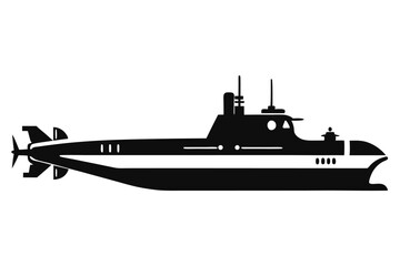 Fototapeta premium submarine silhouette line art vector illustration
