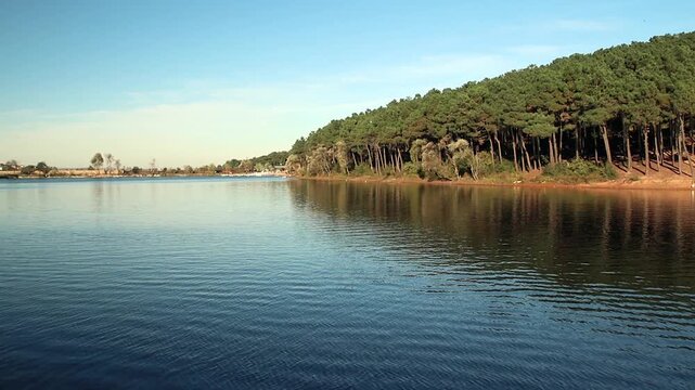 Landscape of lake and forest in autumn daylight, Aydos Istanbul