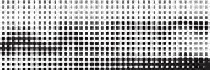 Set of halftone dots gradient pattern texture isolated on white background. Straight dotted spots using halftone circle dot raster texture. Vector blot half tone collection.