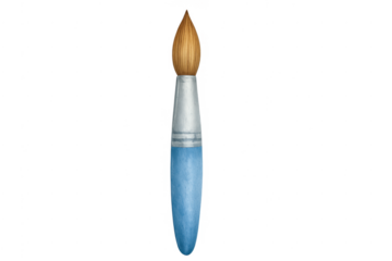 Paintbrush with blue handle for art and creativity