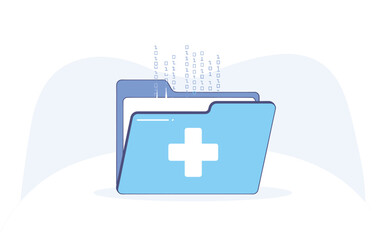 Obraz premium Medical data storage with secure digital files
