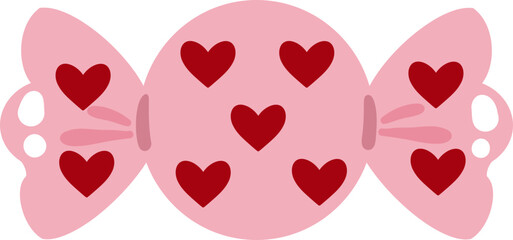 cute valentines heart love candy sugar food snack confectionery vector cartoon illustration