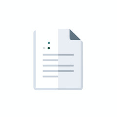 A document icon, featuring text lines, folded top right, and two small marks