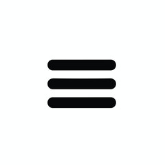 Three horizontal rounded-end lines, black on white background, iconic and minimalistic