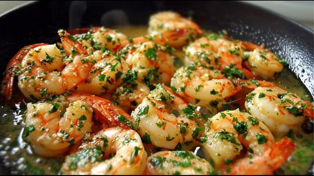 Garlic Butter Shrimp With Parsley