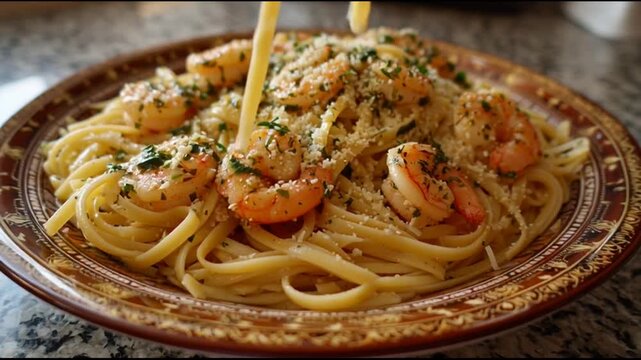 Shrimp And Garlic Butter Linguine