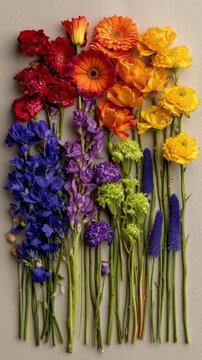 Blumen in Regenbogenfarben