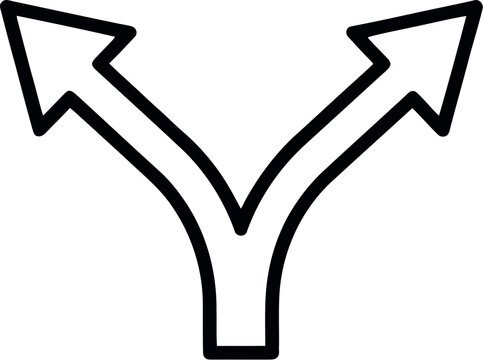 \Diverging path icon illustrating a critical choice or two distinct directions to take