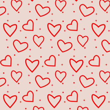 seamless pattern with hearts