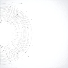 Obraz premium Abstract half-circle design with interconnected nodes and lines on white gradient background