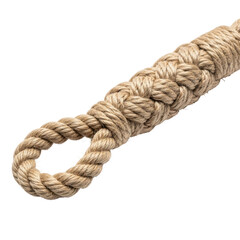 Obraz premium Handcrafted jute rope with intricate knots isolated on transparent background