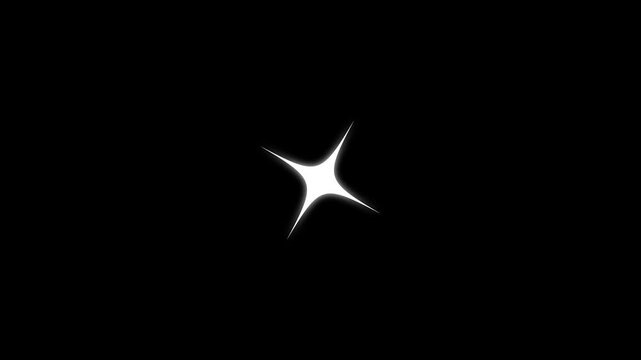 Twinkling stars animation.fast line glitter motion, white cartoon blinking stars, flat vector doodle sparkle,glowing light trails, effects or magical appearance stars on black screen background.4K