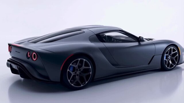 Ultra-Realistic Matte Hypercar Cinematic Loop on Pure White Seamless Background with Static Showroom-Grade Studio Lighting