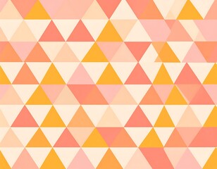 Abstract geometric pattern composed of overlapping triangles in shades of orange and pink